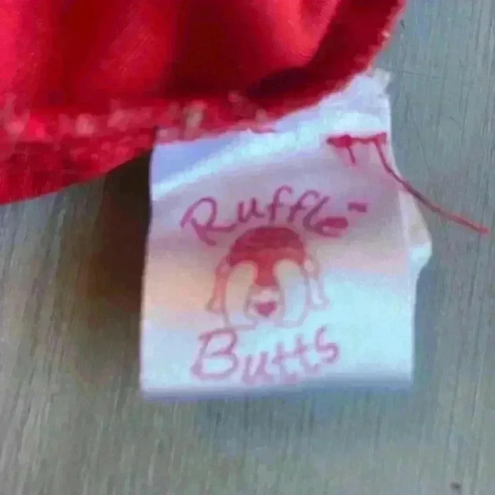 RuffleButt Red Satin Diaper Cover Ruffles Bloomer size 12-18 months